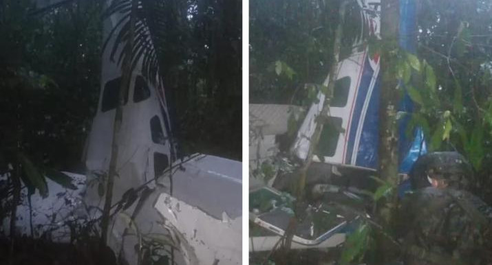 Accidente aéreo de una avioneta en Colombia. Foto: Aerocivil.