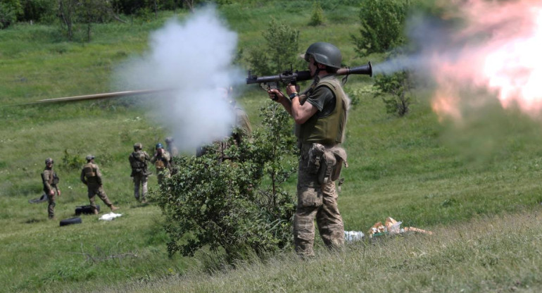 Batalla en Bajmut; Ucrania. Foto: Reuters.