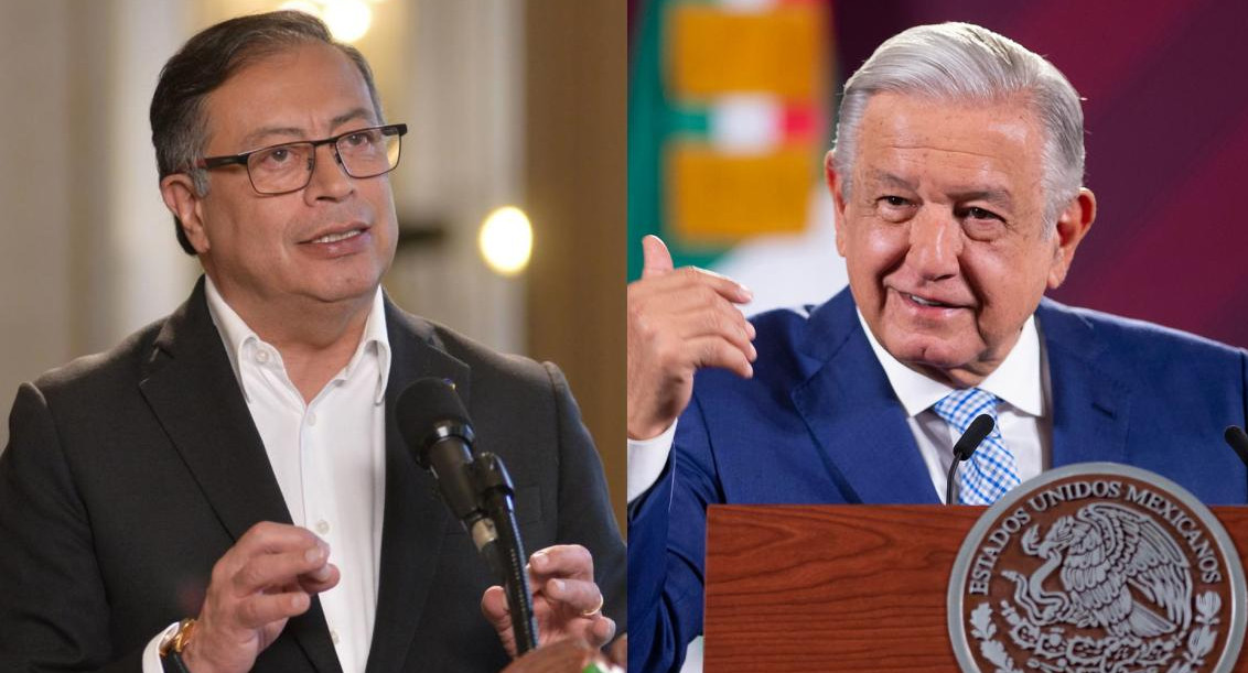 Gustavo Petro y Andrés Manuel López Obrador. Fotos: EFE.