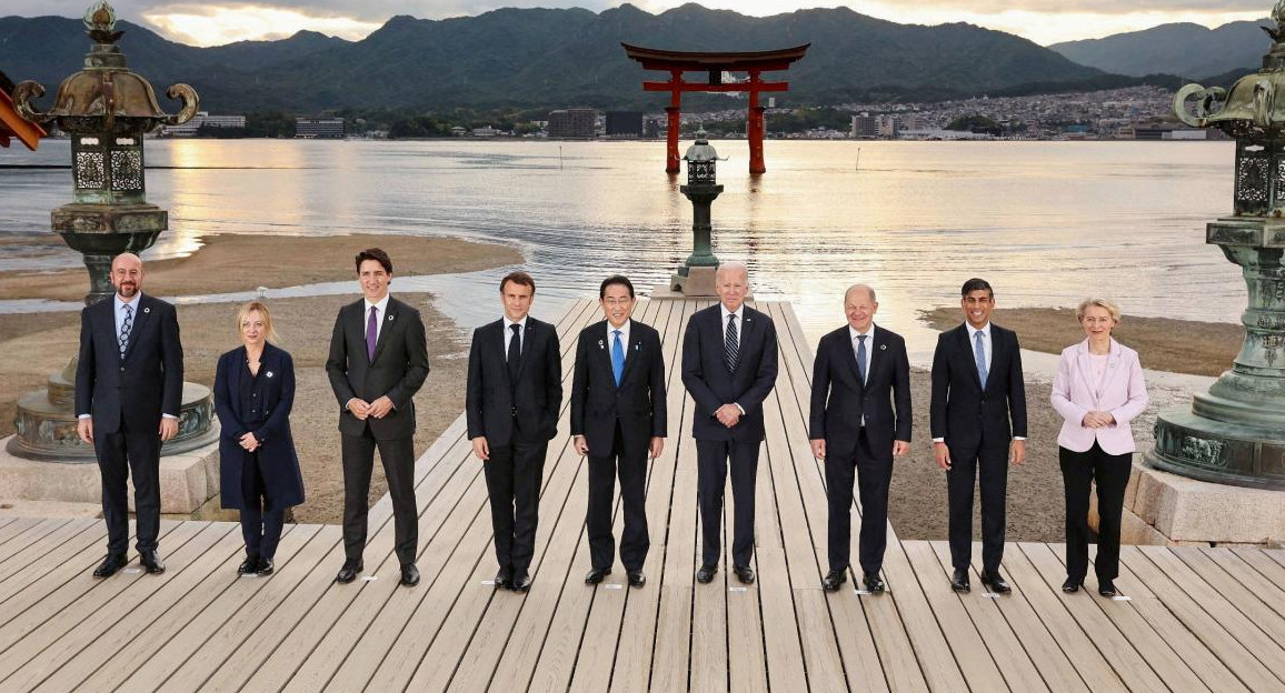 Los líderes del G7 en Hiroshima, Japón. Foto: Reuters.