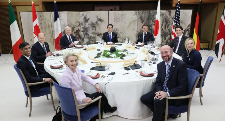 Encuentro de líderes del G7 en Hiroshima. Foto: EFE.