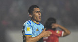 Festejo de Merentiel para Boca ante Argentinos Juniors por la Liga Profesional. Foto: Telam.