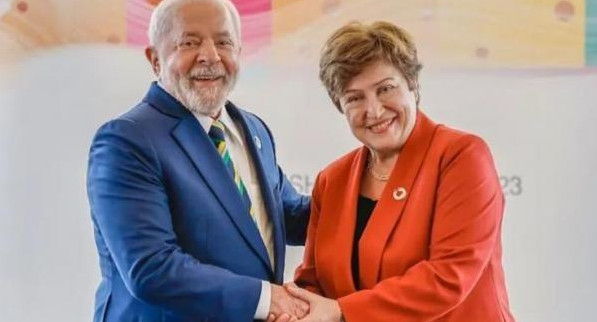 Lula da Silva, Kristalina Giorgieva. Foto: Twitter.