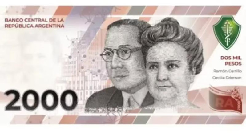 Billete conmemorativo de 2000 pesos. Foto: BCRA