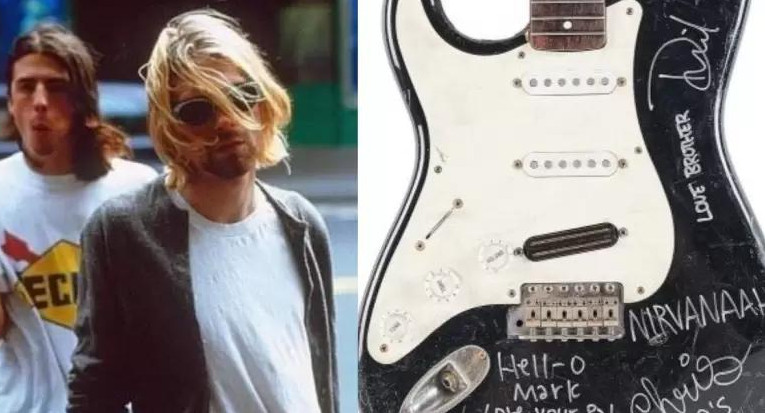 Kurt Cobain, guitarra subastada. Foto: EFE