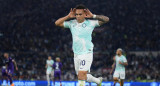 Festejo de Lautaro Martínez para Inter ante Fiorentina por Copa Italia. Foto: REUTERS.