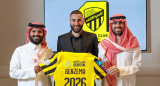 Presentación de Karim Benzema en el Al Ittihad. Foto: REUTERS.