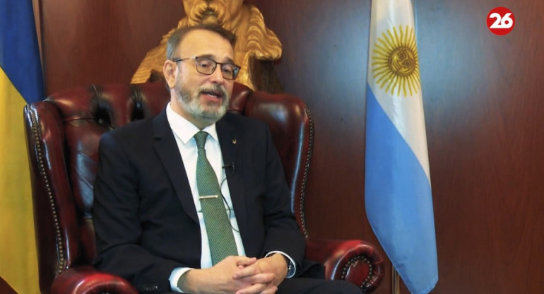 Yurii Klymenko, embajador de Ucrania en Argentina. Foto: Canal 26.