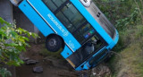 Accidente de colectivo en una colectora de la autopista Rosario-Buenos Aires. Foto: NA.