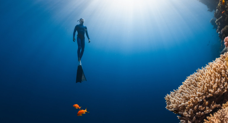 Buceador en el océano. Foto: Unsplash