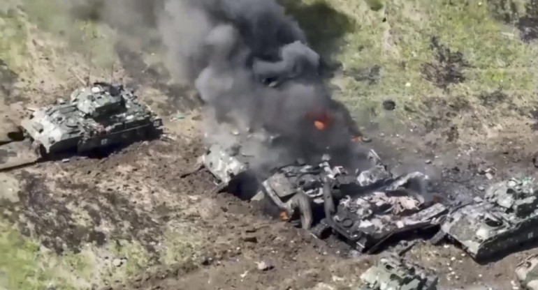 Rusia derriba tanques Leopard ucranianos. Foto: EFE.