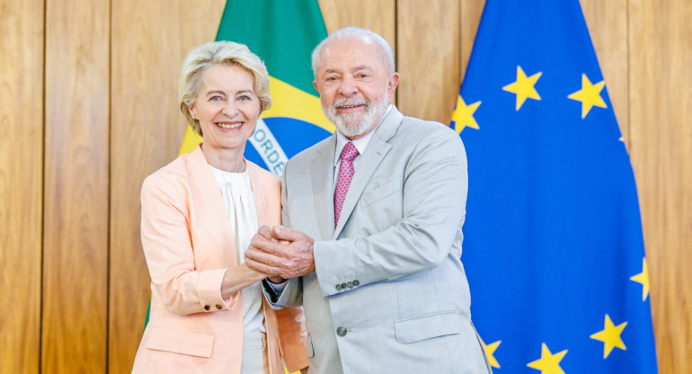 Lula da Silva y Úrsula Von der Leyen. Foto: Reuters.