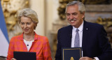 Alberto Fernández y Úrsula Von der Layen. Foto: EFE.