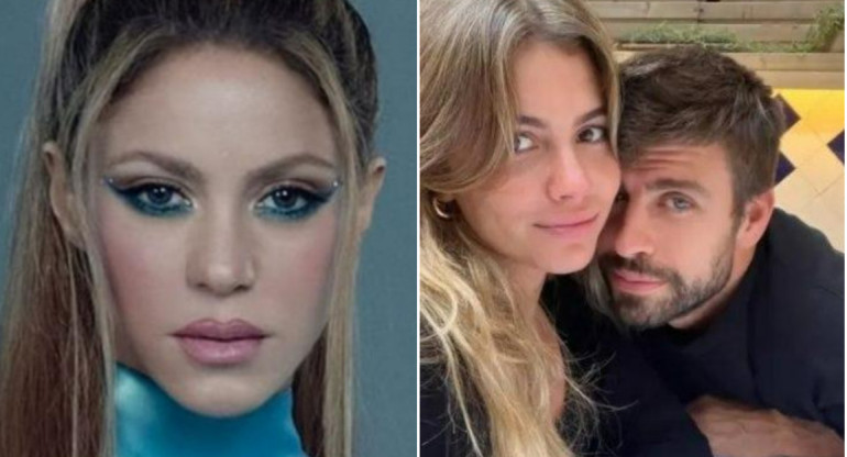 Shakira, Gerard Piqué y Clara Chía Marti. Fotos: redes.