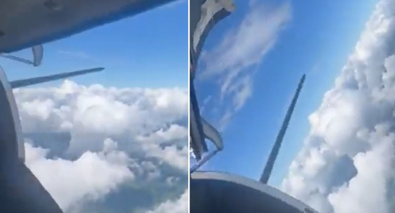 La puerta de un avión se abrió en pleno vuelo en Brasil. Foto: Capturas de pantalla.