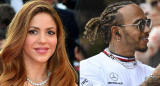 Shakira y Lewis Hamilton. Fotos: EFE.