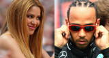 Shakira y Lewis Hamilton. Fotos: Reuters.