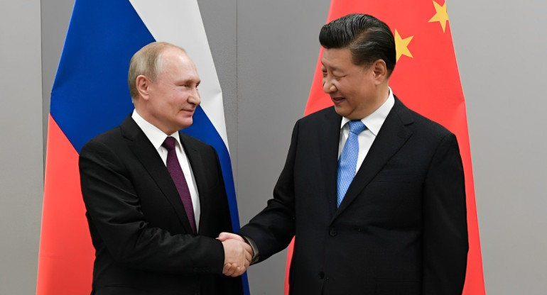 Xi Jinping, presidente de China, y Vladimir Putin, presidente de Rusia. Fuente: Reuters.