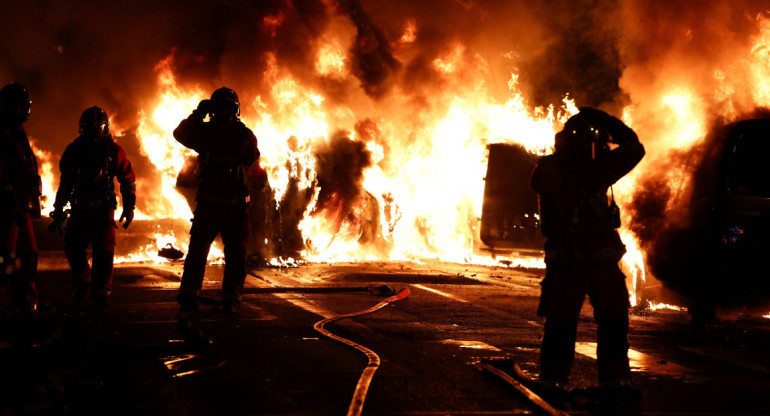 Manifestaciones e incidentes en Francia. Foto:Reuters.