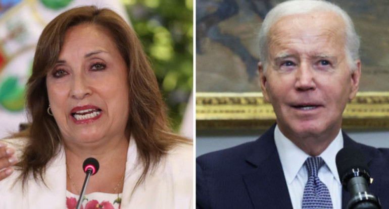 Dina Boluarte y Joe Biden. Foto: Reuters.