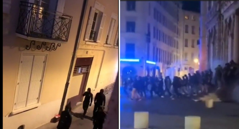 Ataques de grupos de ultraderecha en Francia. Video: Twitter.