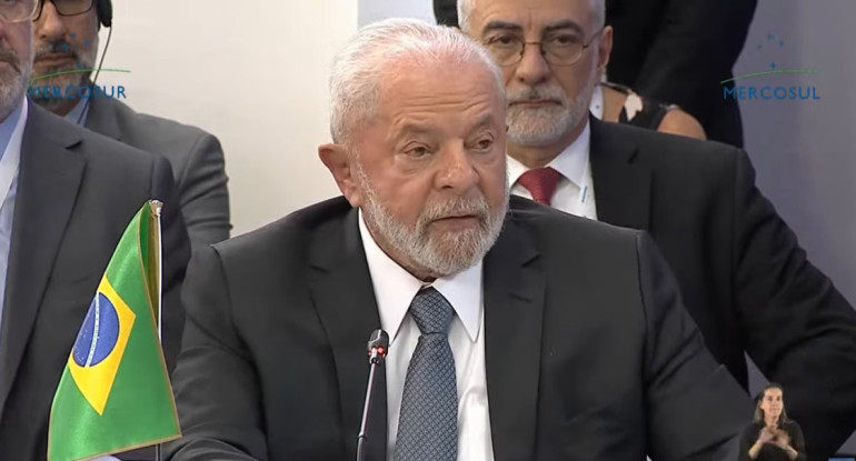 Lula da Silva en reunión del Mercosur. Foto: captura de video.
