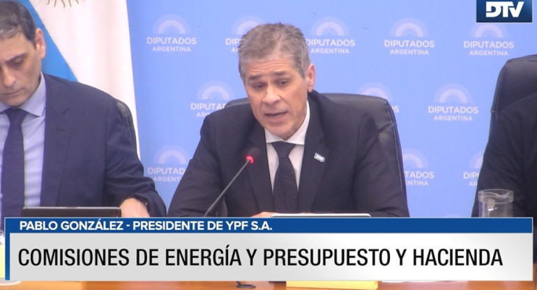 Pablo González, presidente de YPF. Foto: DTV.