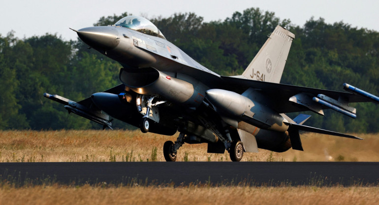 Avión de combate F16. Foto: Reuters.