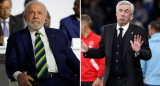Lula da Silva y Carlo Ancelotti. Fotos: REUTERS.