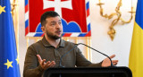 Volodimir Zelenski en su visita a Eslovaquia. Foto: Reuters.