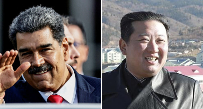 Nicolás Maduro, presidente de Venezuela y Kim Jong-Un, presidente de Corea del Norte. Foto: archivo.