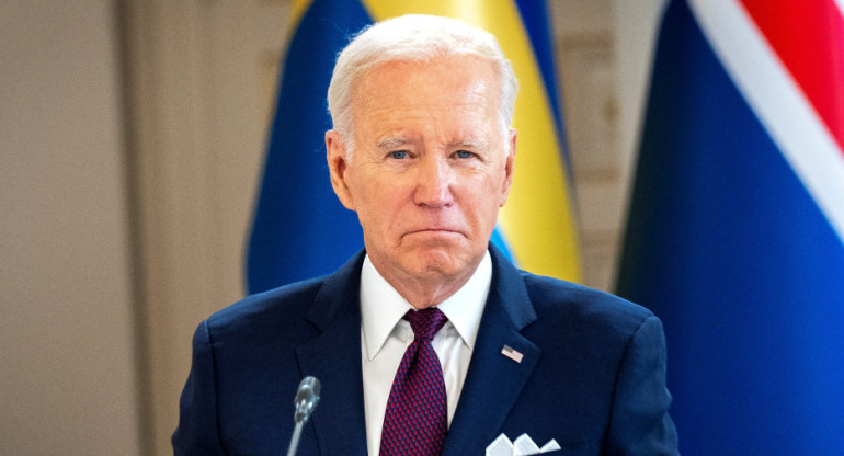 Joe Biden en el Palacio Presidencial de Helsinki, Finlandia. Foto: Reuters.