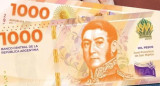 El nuevo billete de $1000 con el rostro de José de San Martín. Foto: Banco Central de la República Argentina.