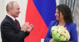 Margarita Simonyan junto a Putin. Foto: Reuters