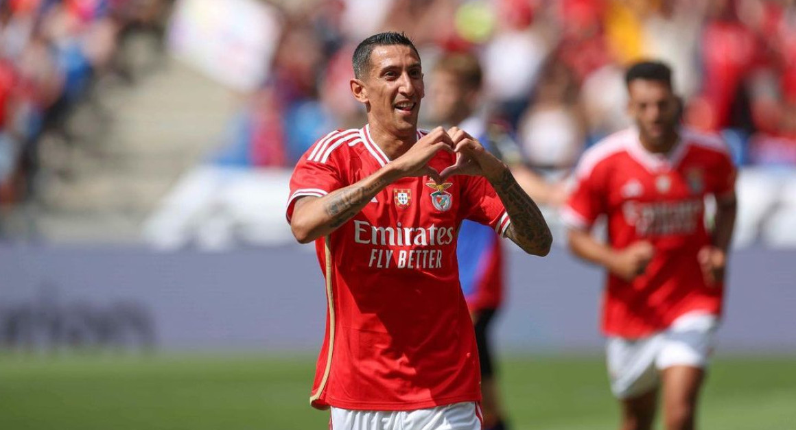 Ángel Di María convirtió un gol en su regreso a Benfica. Foto: Instagram @angeldimariajm.