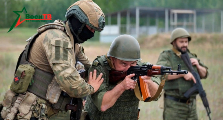 Guerra entre Rusia y Ucrania. Entrenamiento del Grupo Wagner. Foto: Reuters.