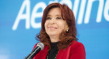 Cristina Kirchner en el acto de Aerolíneas Argentinas.