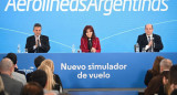 Cristina Kirchner y Sergio Massa en el acto de Aerolíneas Argentinas.