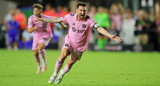 El festejo del primer gol de Lionel Messi con la camiseta de Inter Miami. Foto: Reuters.