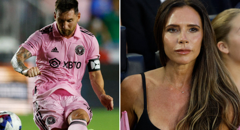 Lionel Messi y Victoria Beckham. Fotos: Reuters.