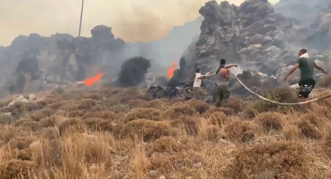 Incendios forestales en Grecia. Foto: captura.