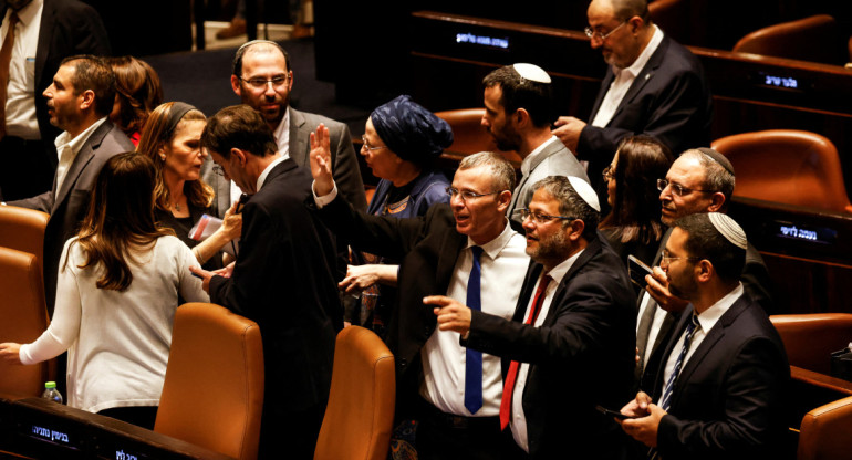 Discusión sobre la reforma judicial en Israel. Foto: Reuters.