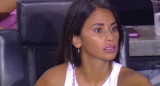 Antonela Roccuzzo en el segundo partido de Messi. Foto: NA.