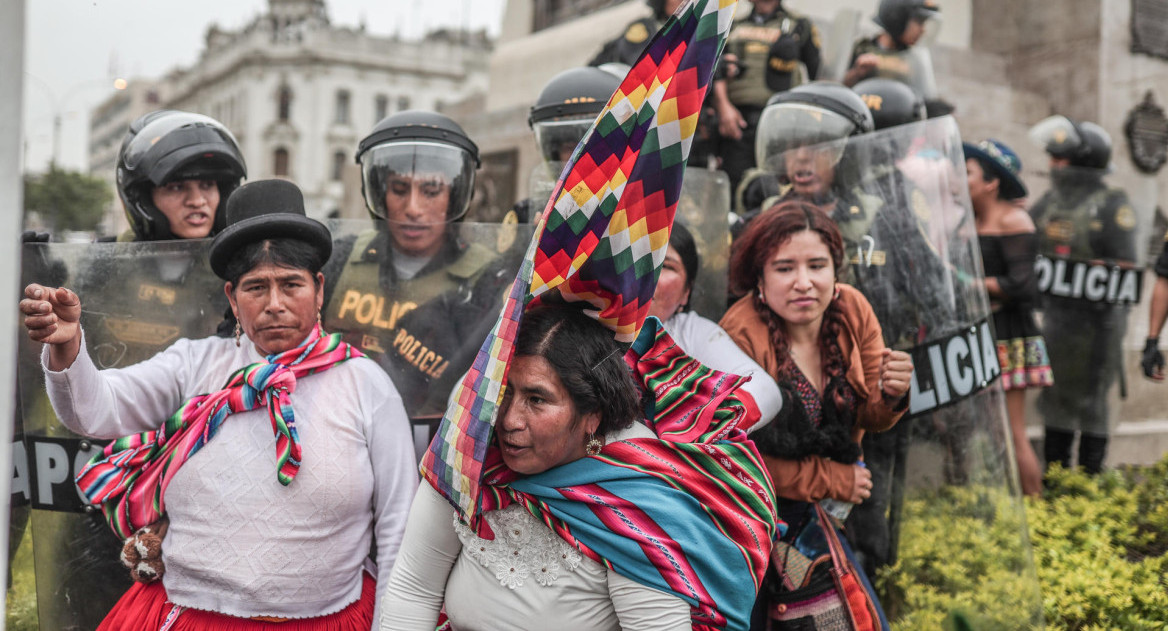 Protestas en Perú. Foto: EFE.