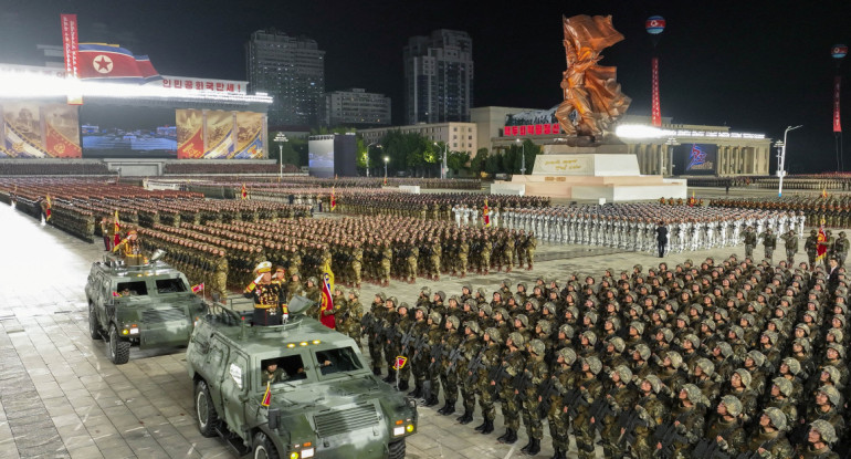 Desfile militar de Corea del Norte. Foto: Reuters.
