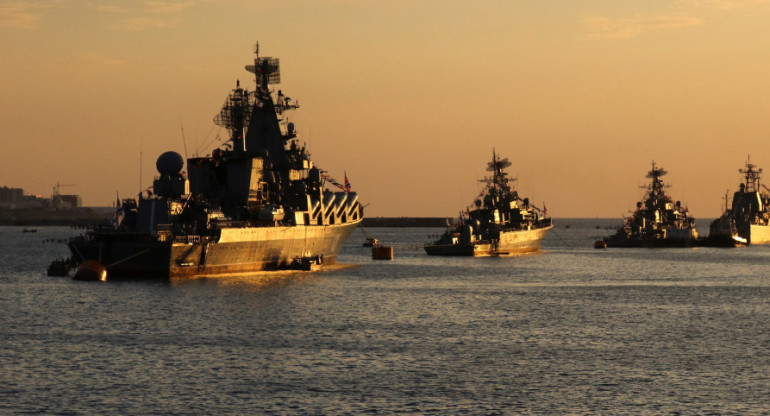 Armada de Rusia, maniobras navales. Foto: Reuters.