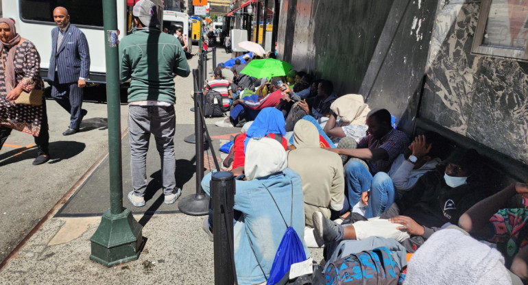 Migrantes en Nueva York. Foto: EFE
