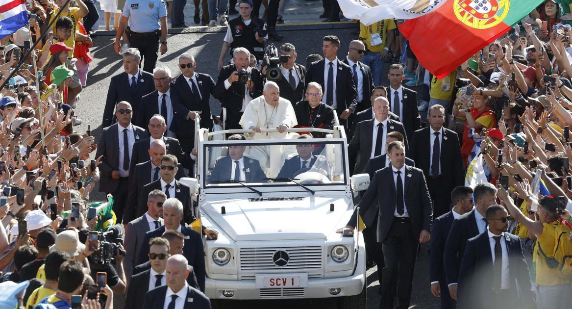 La convocatoria del Papa Francisco en Lisboa para la Jornada Mundial de la Juventud. Foto: EFE.