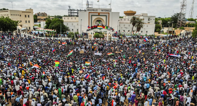 Níger, manifestantes a favor del golpe de Estado. Foto: Reuters.
