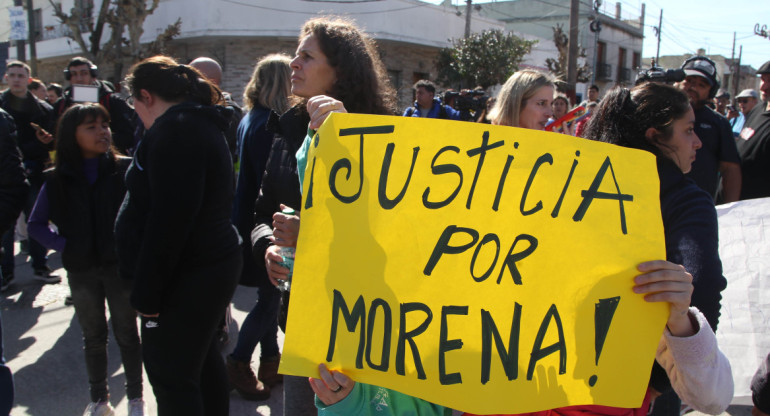 Marcha por la muerte de Morena en Lanús. Foto: NA.